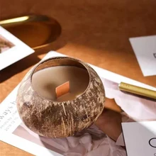 Twórczy naturalny łupina kokosa świece zapachowe wosk sojowy kojący sen świece zapachowe ozdoba dekoracyjna prezent urodzinowy tanie tanio CN (pochodzenie) Aromaterapia fruit Home decoration Świeca zwykła pachnące