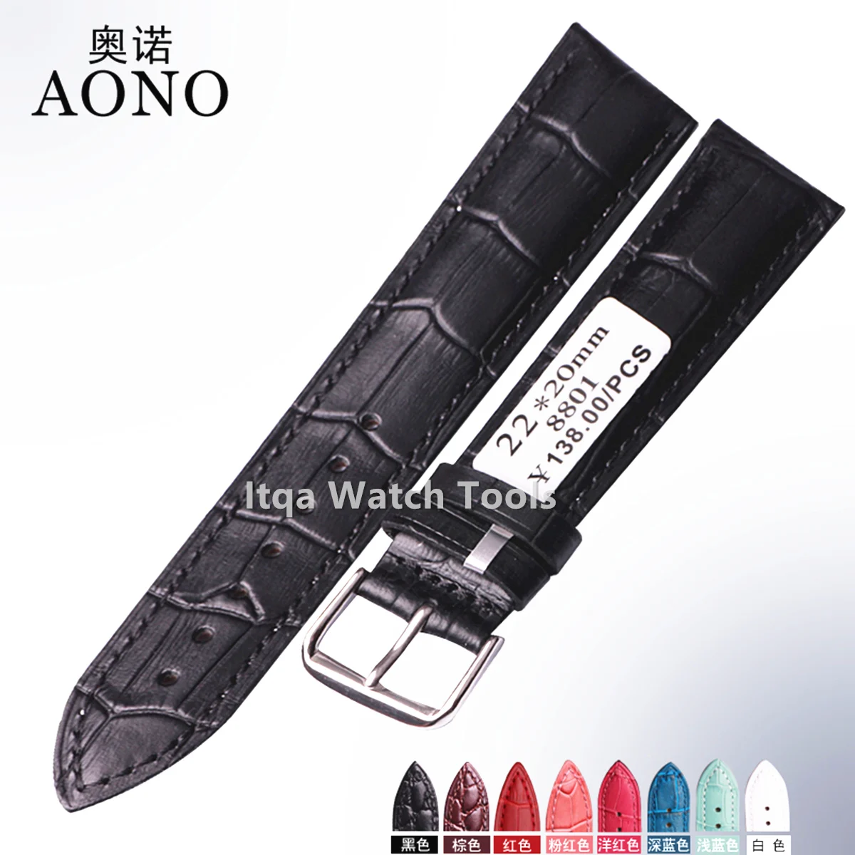 12-22mm Genuine Leather Watchband Soft Material Watch Band Wrist Strap With Silver Color Stainless Steel Buckle