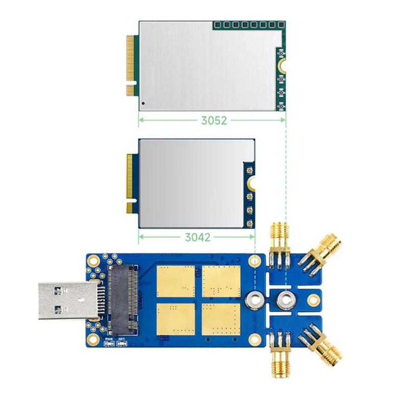 Waveshare 5G  Ȯ , 4 ׳ USB3.1 ̽, M.2 (NGFF) Ű,    