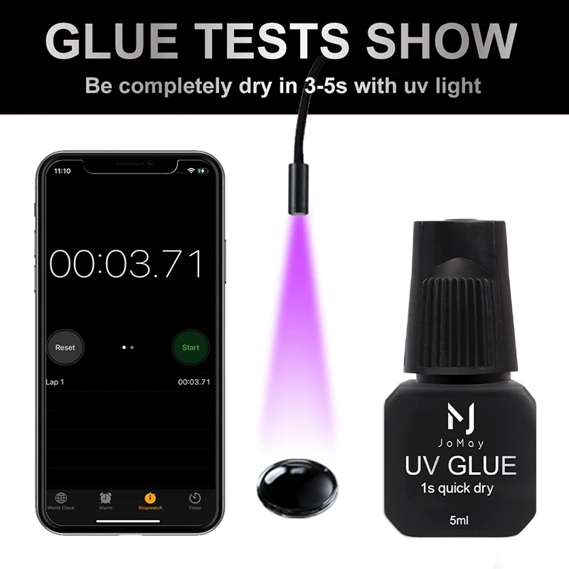 Eyelash Glue JOMAY UV Glue Fake Eyelash Extensions Adhesive 5ml Black Glue Fast Dry Makeup Tools Professional Korea 5ml UV