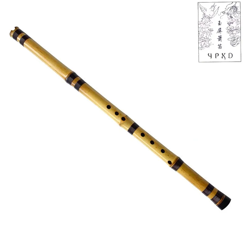 YPXD Short Xiao Flute Jin Bamboo Flute 8-hole Chinese Vertical G F E D Key Musical Instrument for Beginners and Concert
