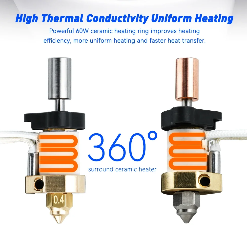 Creality K1 Series Hotend Ceramic Heating Tube and Block - 24V 60W Thermistor