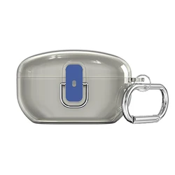 Custodia rigida shockproof per auricolari con moschettone e chiusura di sicurezza