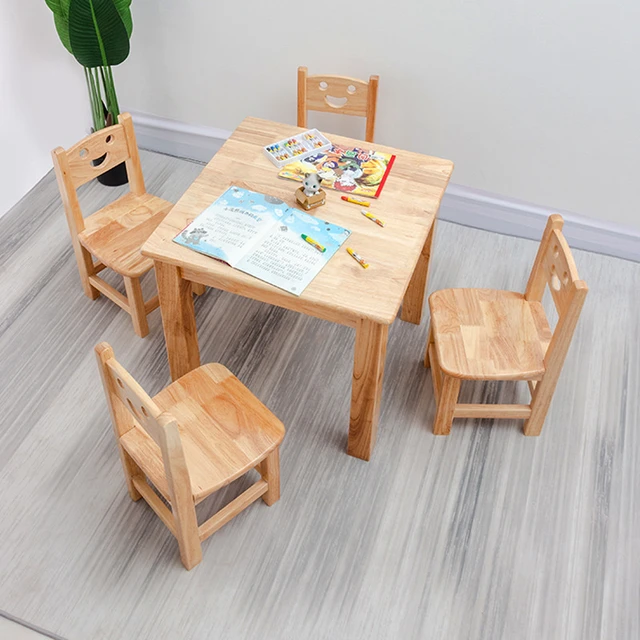 Kindergarten Solid Wood Small Square Table Children Toys Game Table Early  Education Child Desk Home Study