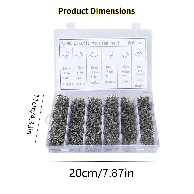 3000PCS 플라스틱 용접기용 핫 스테이플러 스테이플 자동차 플라스틱 수리 기계 용접 와이어 자동차 범퍼 수리 용접 기계