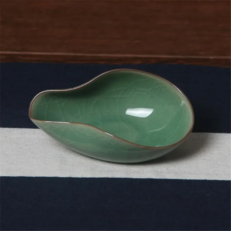 Longquan Celadon Cha He Kung Fu Holder Presentation Vessel Porcelain Tea Boxes Saucer Tea Set Accessories Ceremony