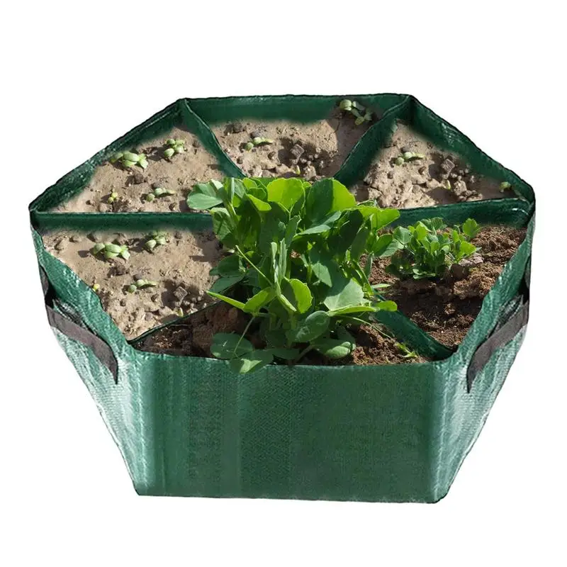 

Potato Growing Bags 27 Gallon 6 Holes Hexagon Planting Container for Potato Tomato Flower Vegetable Planting with Adjustable