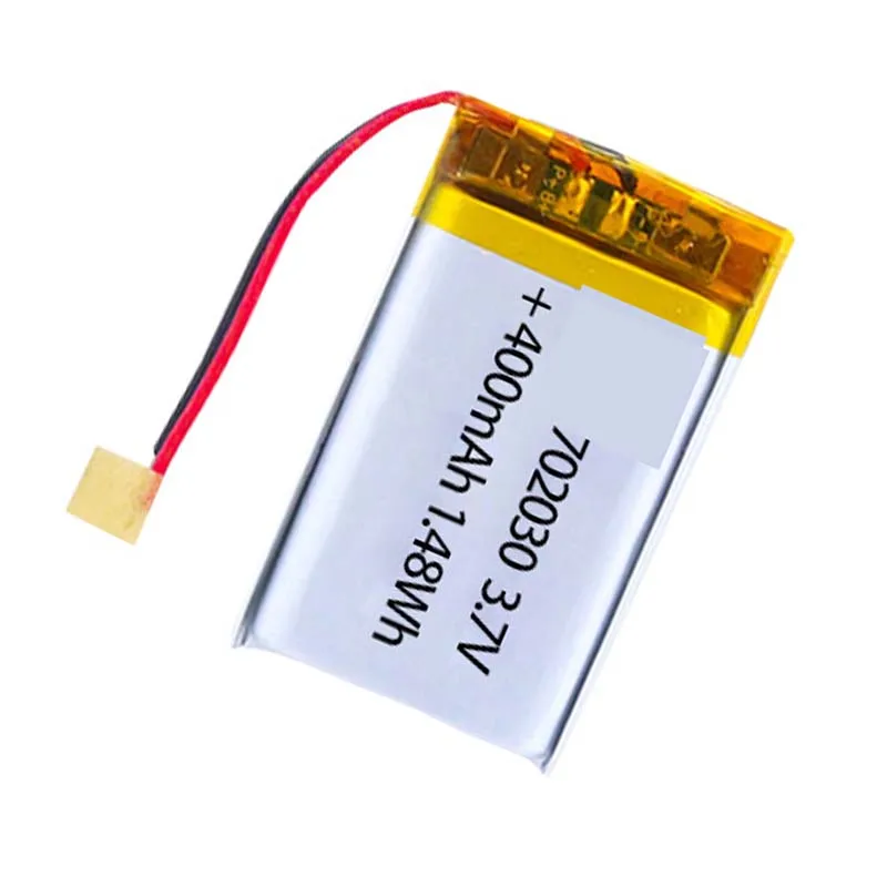 

2/5/20pcs 3.7V 400mAh 702030 Li Lithium Polymer ion Battery with 2.0mm JST Connector GPS Camping Lights Diy Power Bank Laptop