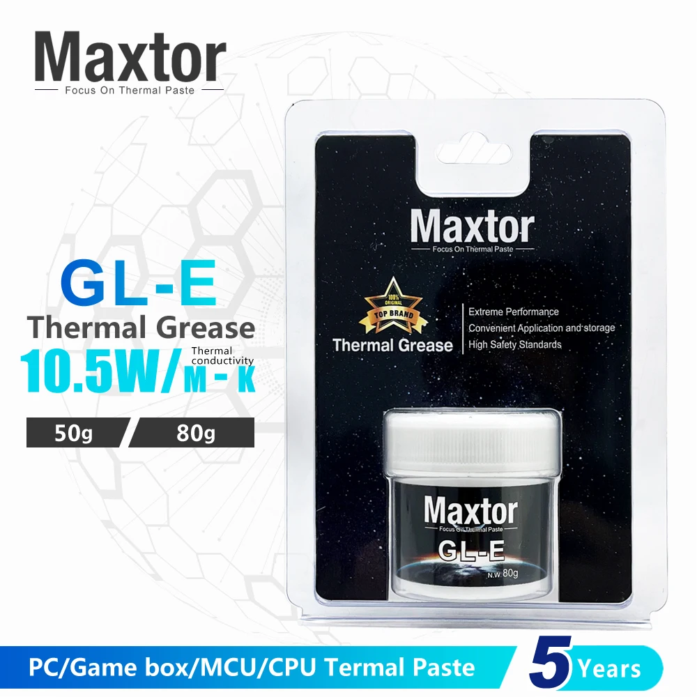 Gle Maxtor Pasta Térmica Ventilador Cooler pc Cpu Gpu Ps4 Computador Mcu Equipamento Caixa de Jogo Ventilador 105 w M-k