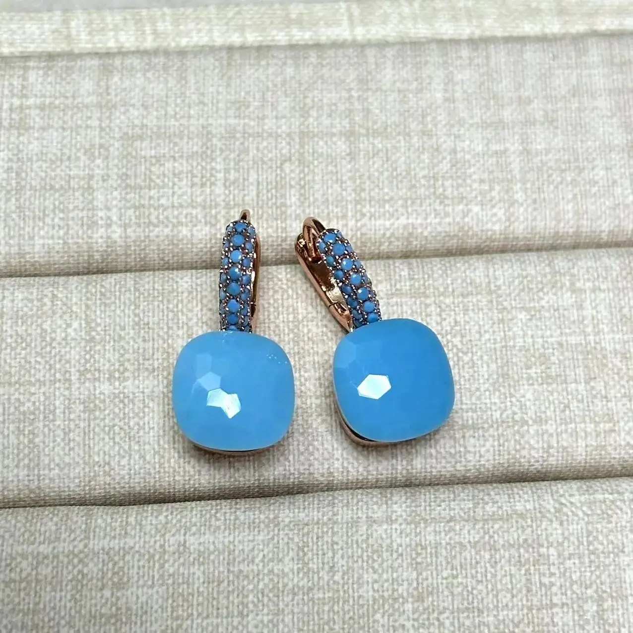 10.6mm Nudo Earrings Inlay Turquoise Zircon For Women Blue Topaz Drop Candy Square Crystal Earring Fashion Jewelry Gift 14 Sfd2f936656794a47b319b4387cf836c8m