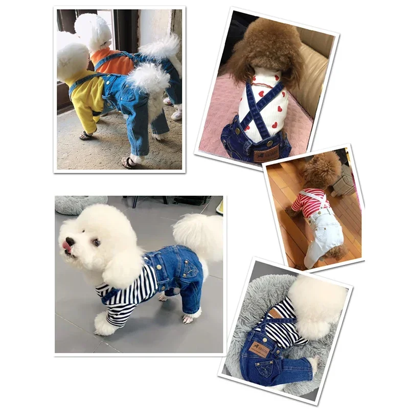 Denim Dog Jumpsuit Pet Clothes for Small Dogs French Bulldog Chihuahua Yorkshire dog clothes