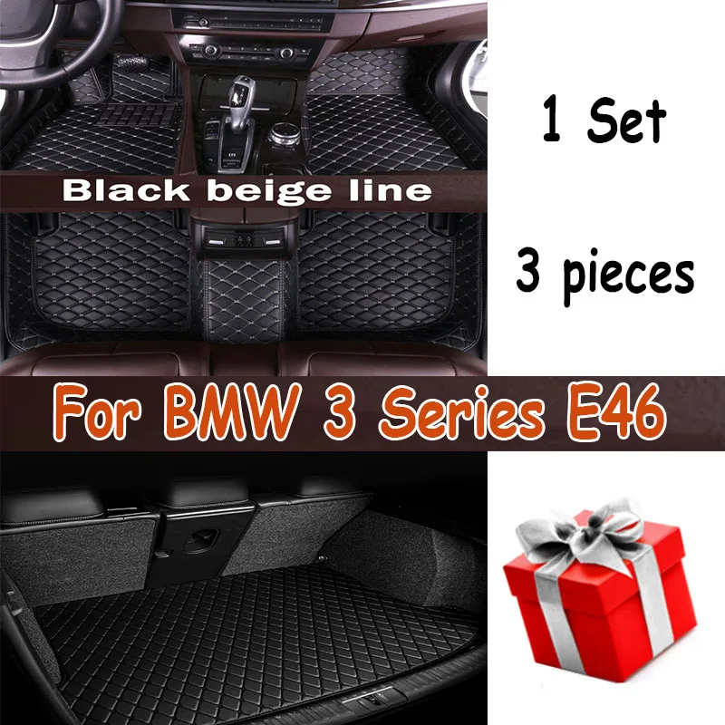 

Car Floor Mats For BMW 3 Series E46 1998~2004 Durable Luxury Leather Mat Rugs Pad Carpets Interior Parts Car Accessories 1999