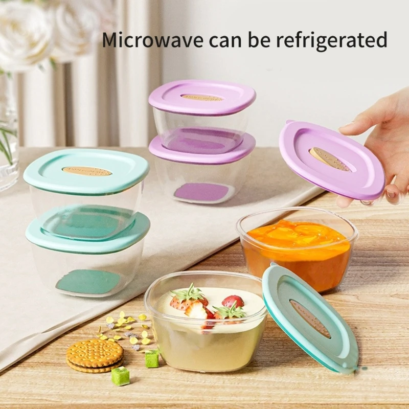 Set of 4pcs Baby Freezing Container Box Secure Seal Dishwasher Safe Storage Case for Easy Meal Preparation