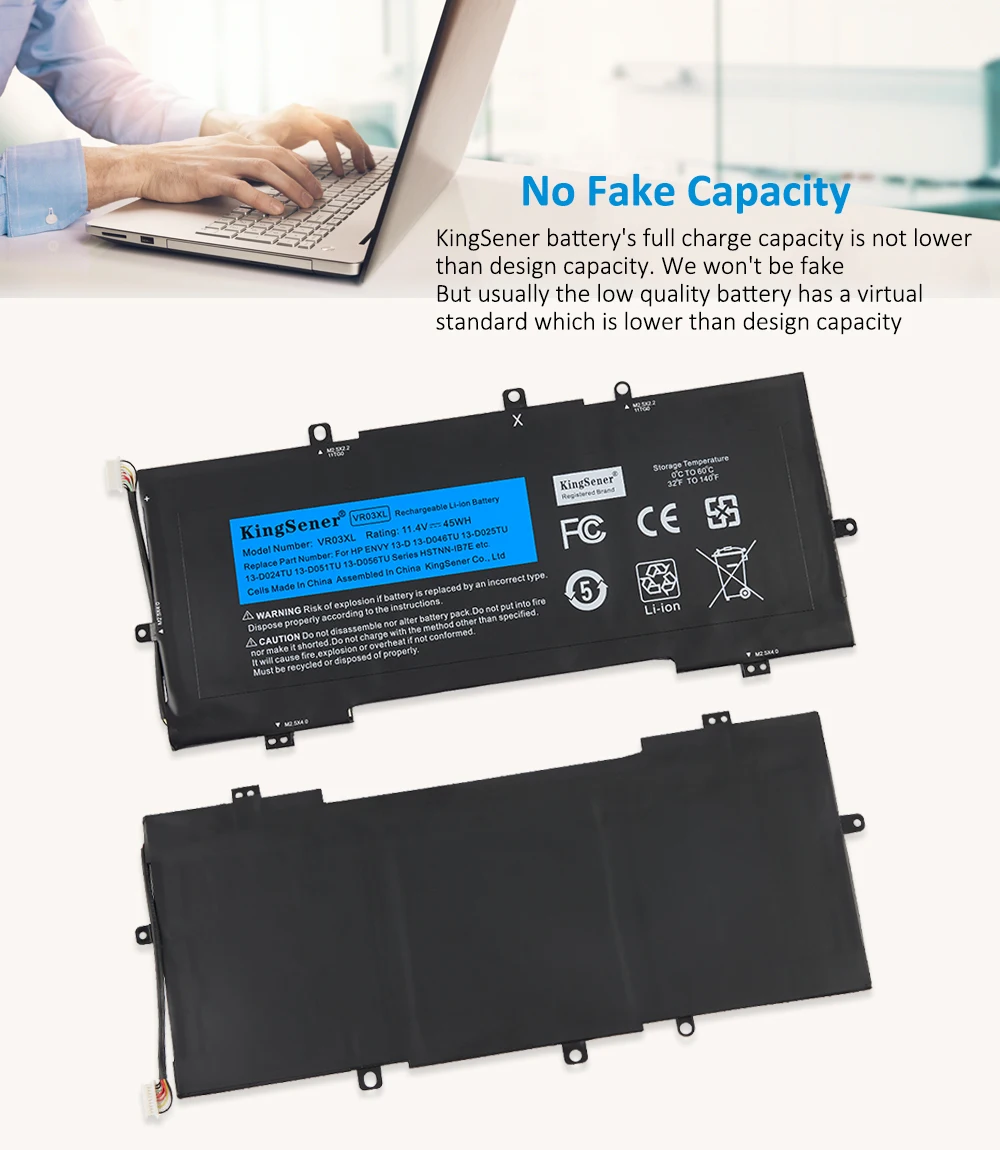 Kingsener-hp Envy 13-d051tu D056tu D025tu 13-d046tu Tpn-c120 Hstnn-ib7e Anos de Garantia 11.4v 45wh Vr03xl - Imagem 6