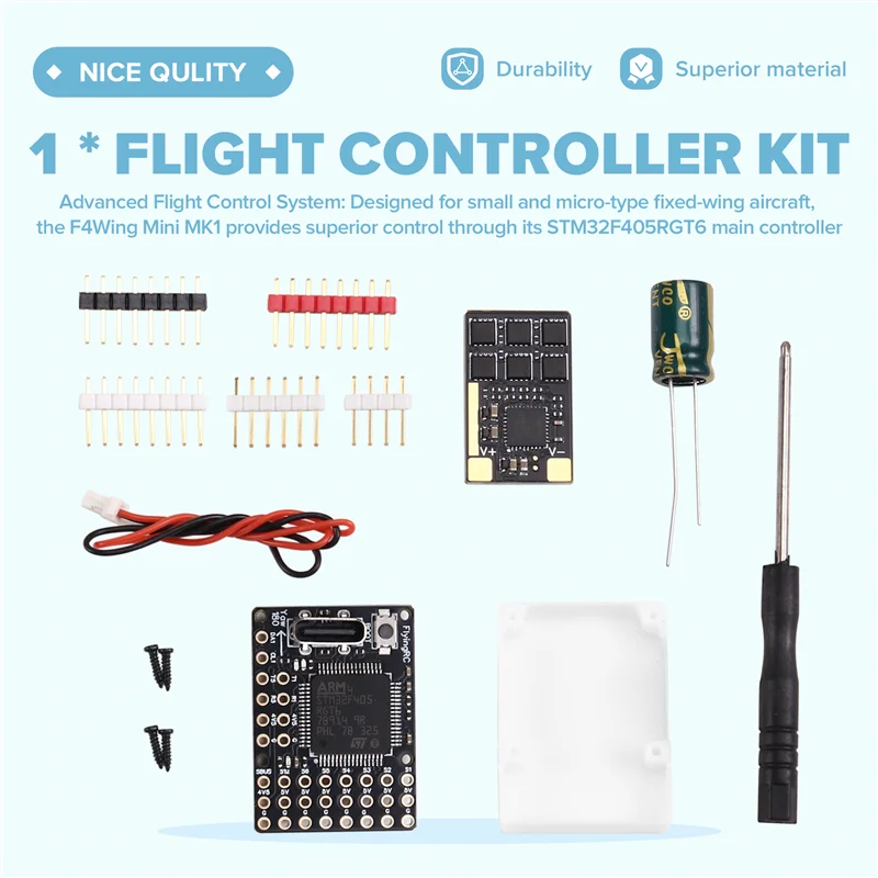 N75R-Advanced F4wing 미니 MK1 비행 컨트롤러 세트 (STM32F405 및 40A 미니 ESC 포함) 마이크로 고정익 항공기용 - AP/BF/INAV 읽기