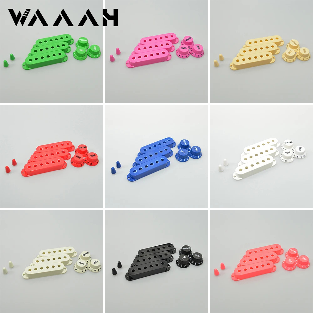 Electric Guitar Single Coil ST Guitar Pickup Cover 2 Tone 1 Volume Knobs Switch Tip Parts Multicolor Set for Guitar Pickup
