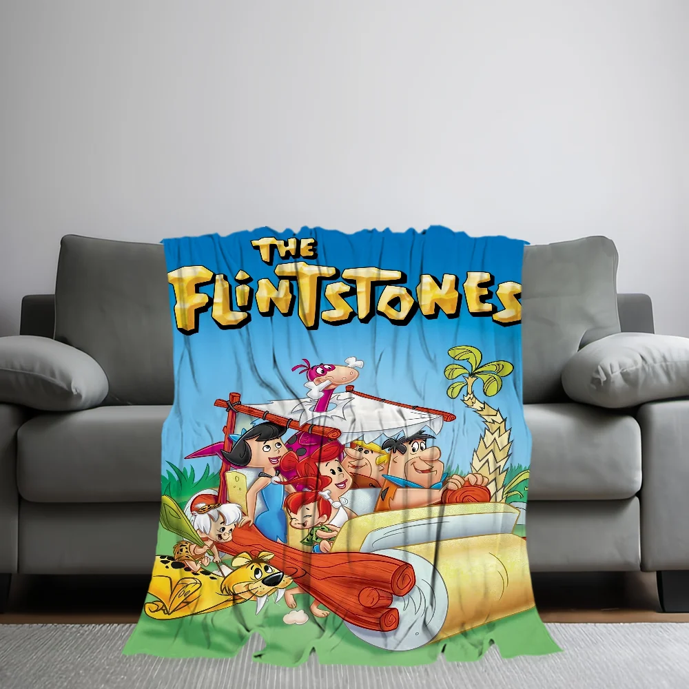 Cartoon The F-Flintstones Blanket Skin friendly comfort warm soft plush blanket suitable sofa living room office bedroom 5