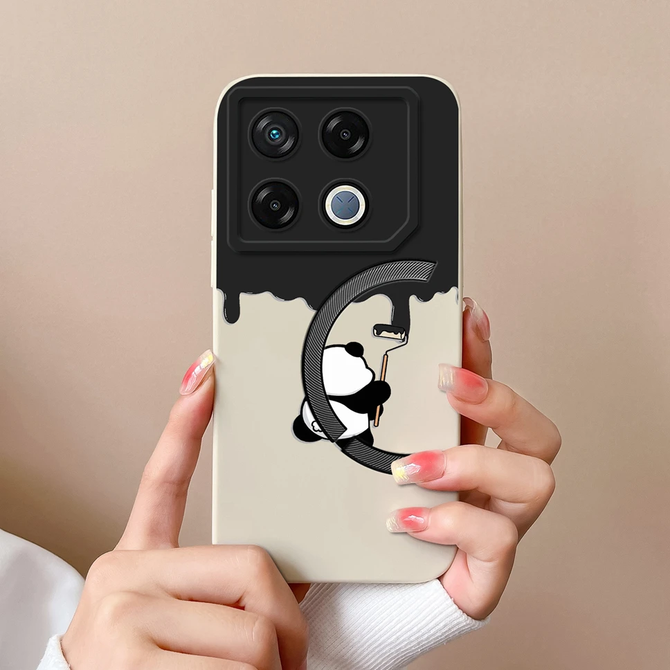 Cute Healing Pattern Soft Liquid Silicone Protective Phone Case Back Cover