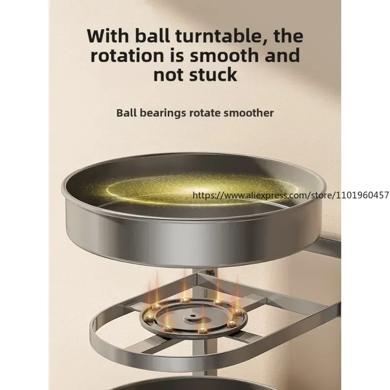 Kitchen Storage Rack 360-degree Rotating Condiment Storage Rack Countertop Corner for Household Oil Salt Sauce Vinegar Bottles