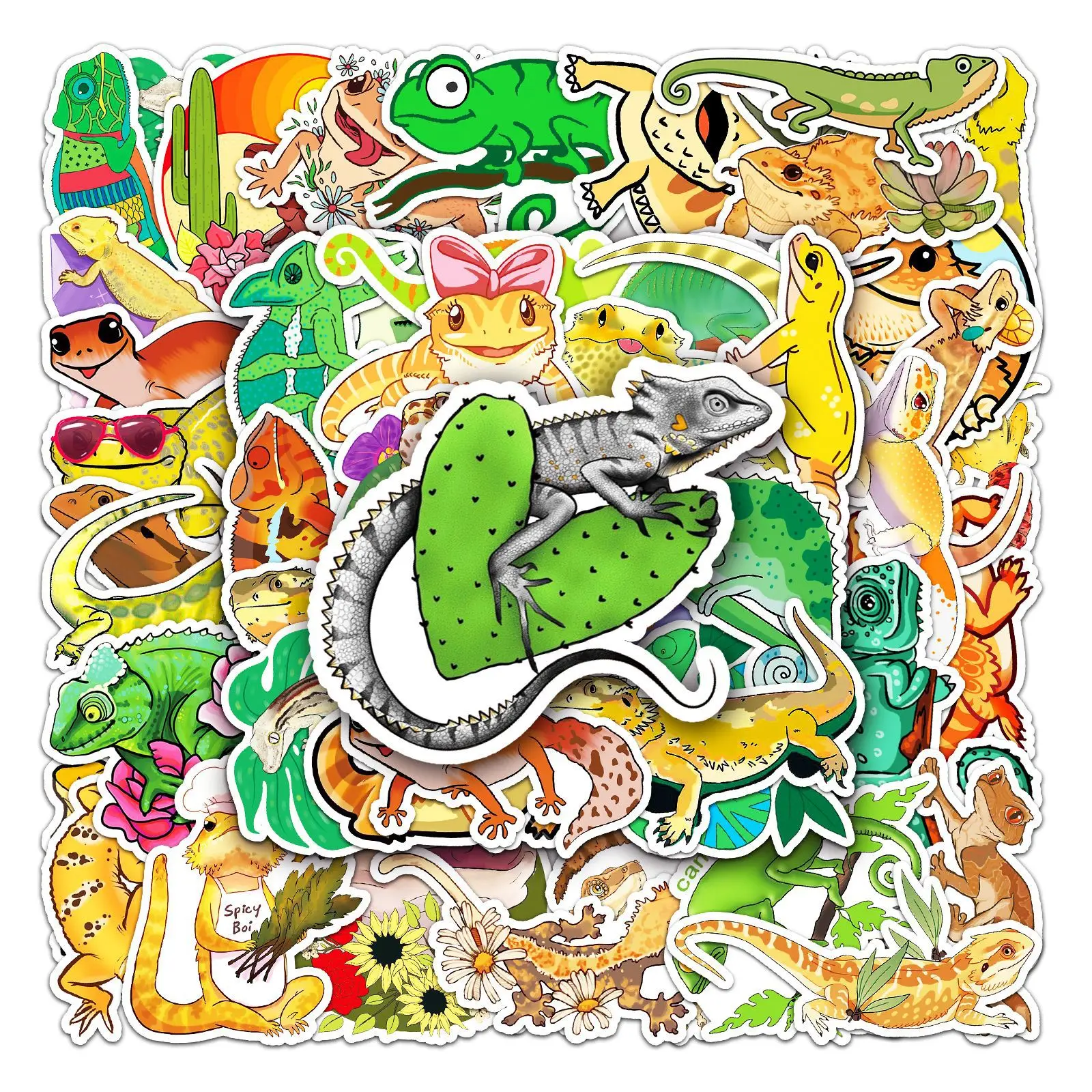 

10/30/50PCS Cool Tropical Reptiles Stickers Decals DIY Suitcase Skateboard Laptop Luggage Car Graffiti Lizard Sticker for Kids