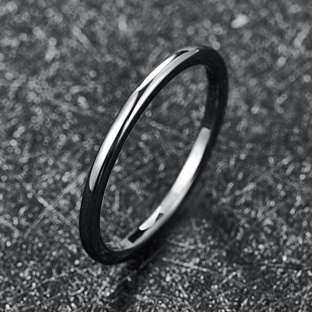 2mm Tungsten Carbide Stacking Rings for Men Women High Polished Wedding Band Comfort Fit Size 6-12 4