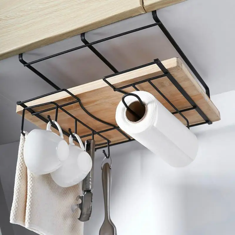 

Kitchen Hanging Under Cabinet Shelf Chopping Board Holder Kitchen Utensils Towel Storage Organizer Pot Cover Storage Holder