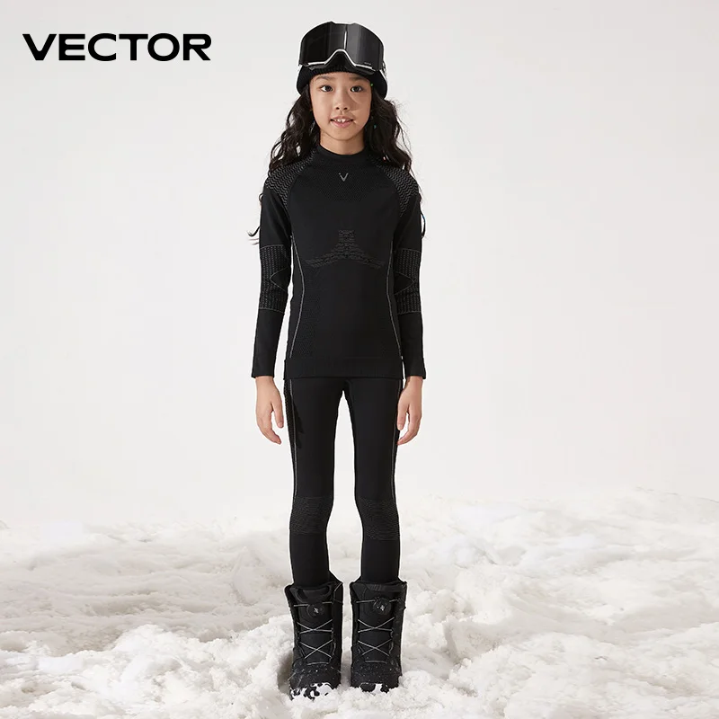 VECTOR Children Ski Thermal Underwear Sets Sports Quick Dry Tracksuit Fitness Workout Exercise Tight Shirts Jackets Sport Suits