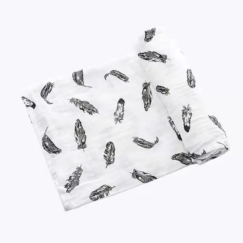 Baby cotton cartoon printed muslin  blanket for children soft and comfortable 120*110cm 6