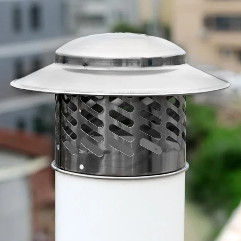 Stainles Steel Chimney Cap 80mm/110mm/160mm/220mm Exterior Wall Fresh Air Outlet Roof Pipe Exhaust Hood Ventilation Ducts