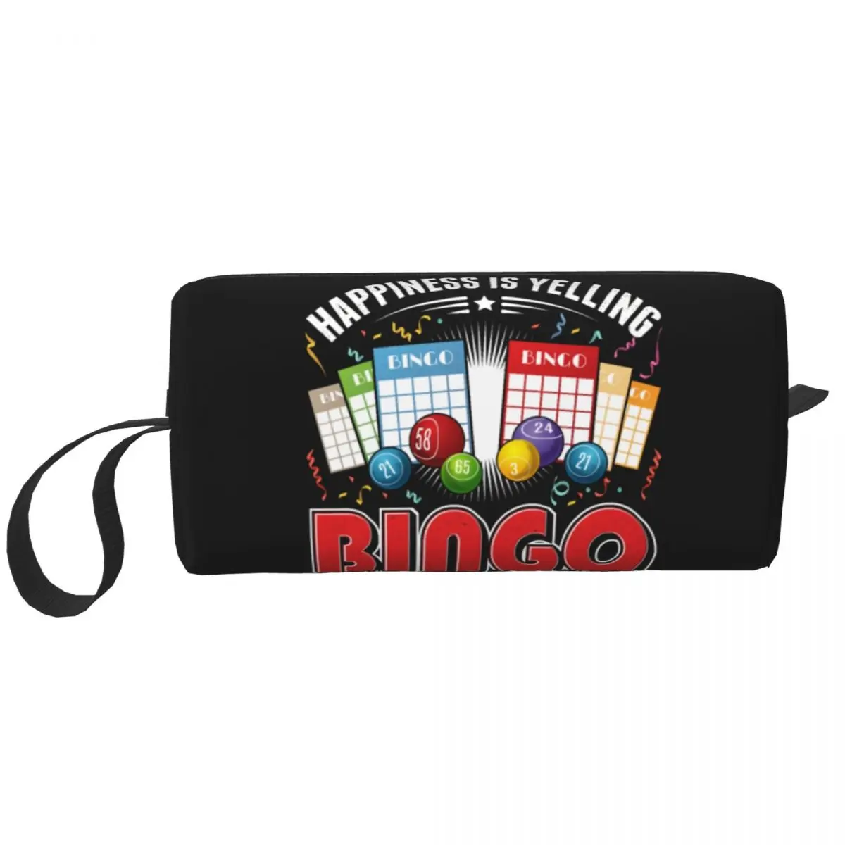 Custom Bingo Felicidade Jogador Grisando Saco De Higiene Pessoal para Mulheres, Organizador De Maquiagem Cosmética, Ladies Beauty Storage, Dopp Kit Case