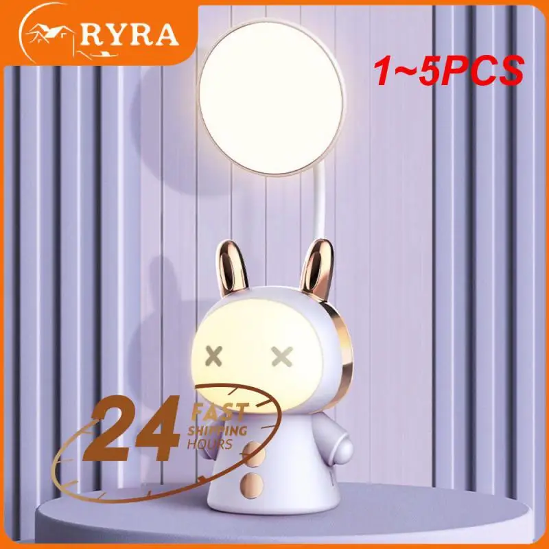 

1~5PCS Cute Cartoon LED Desk Lamp USB Rechargeable Three-speed Dimming Learning Reading Desk Lamp Sleeping Night Light Kids