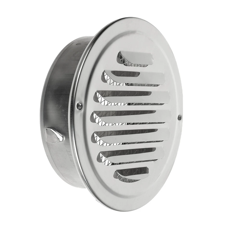 2 Griglie Ventilazione In Acciaio Inox 80mm - Con Zanzariera, Per Bagno, Cucina, Garage