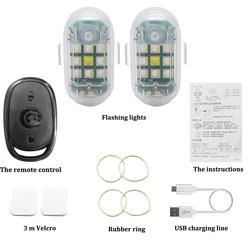 Wireless Remote - Control LED Strobe Light for Vehicles - Anti - collision Warning Flash Indicator (2Pcs And Remote)