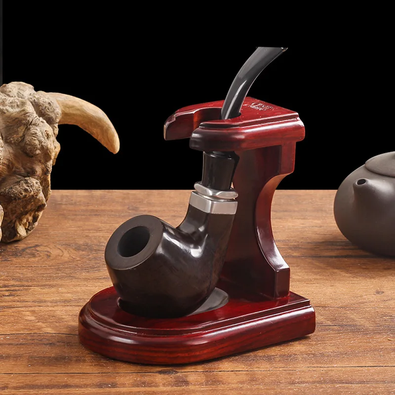 Smoking Accessories Pipe Stand Tobacco Pipe Holder Folding Rack Portable Natural Solid Wood 1Pc