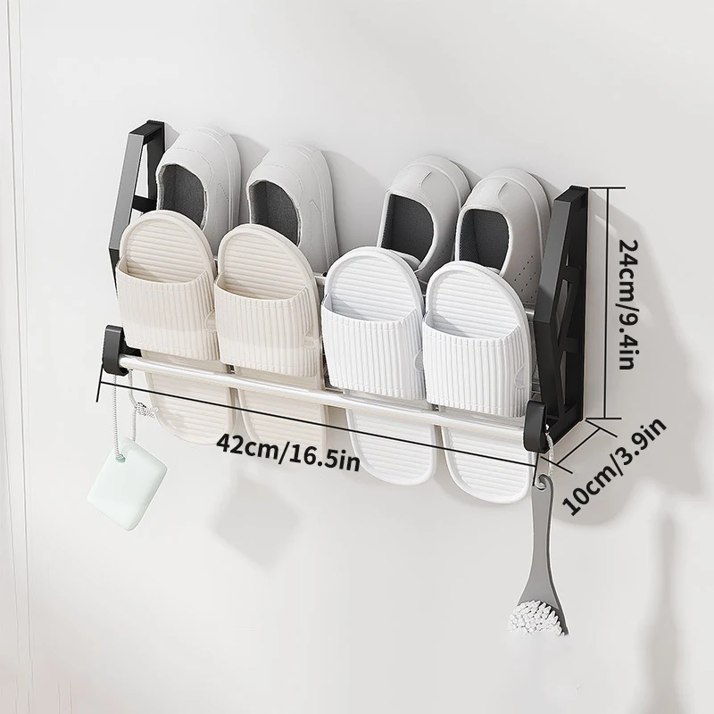 Multi Layer Assembly, Nail Free, Hole Free Door, Shoe Rack, Bathroom Slipper Rack, Simple Wall Mounted Storage Rack 5