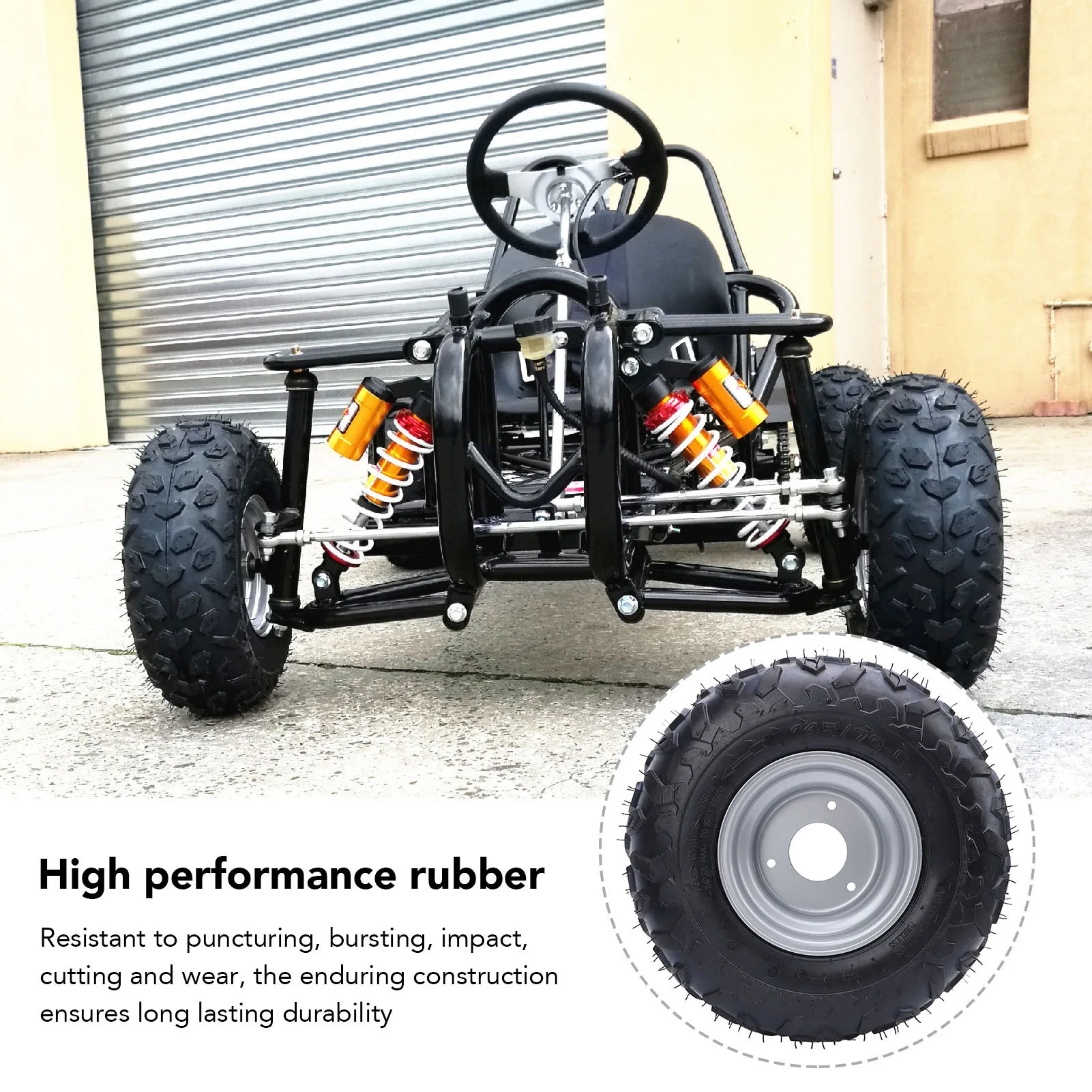 145/70-6 145x70-6 Tire 6 Inch Wheels Rim Tire 3 Bolts Go Kart Tyre for ...