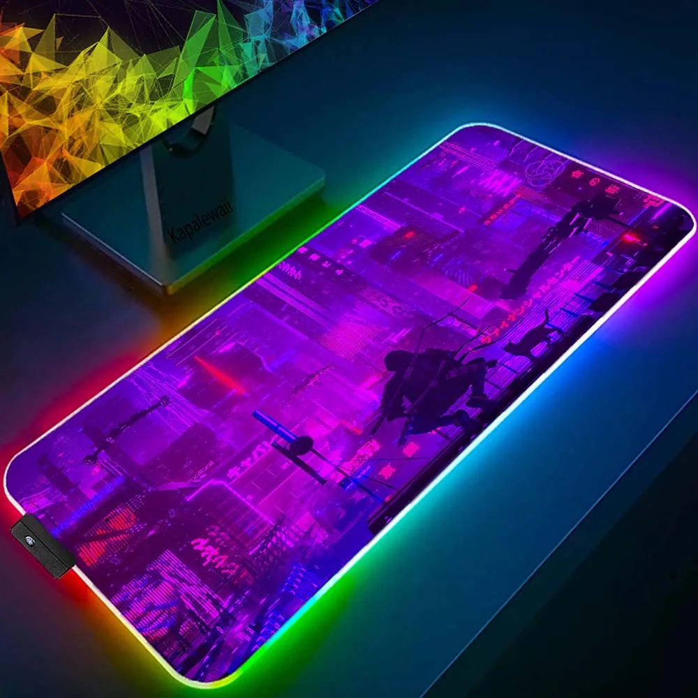 

40x90cm Non-slip Rubber Desk Mat Gamer Pads LED Pc Mousemat Mouse Pads RGB Large Gaming Mousepad Neon Big Mouse Pad Keyboard Mat