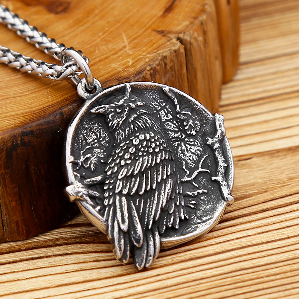 Nordic Vintage Owl Pendant Stainless Steel Viking Animal Necklace For Men Punk Fashion Amulet Jewelry Gifts Dropshipping 4