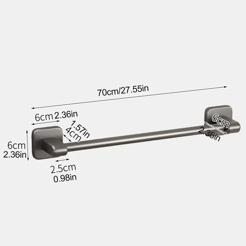 Towel Rack For Bathroom Wall Self-Adhesive Towel Wall Rack Mounted Single Bar Storage Organizer Bath Bar
