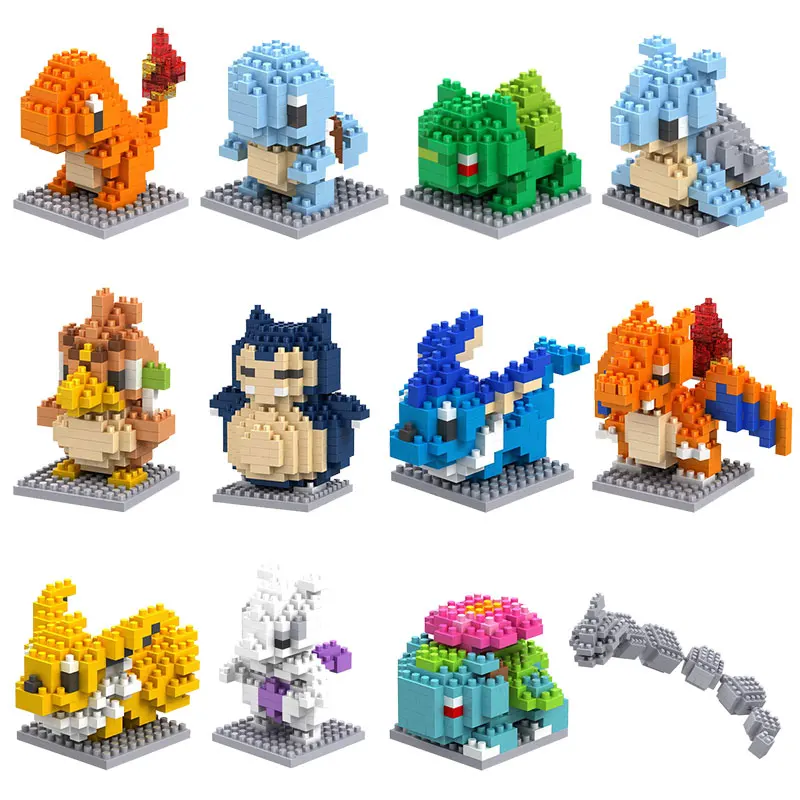 Bloques de construcción de Pokémon Nanoblock para niños, Pikachu educativo  de juguete, para cumpleaños