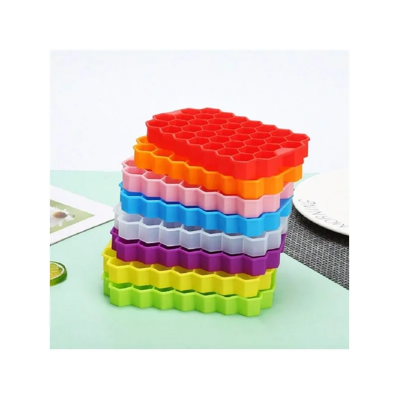 

1PCS Silicone honeycomb ice mold with cover 37 honeycomb ice cream mold