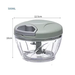 Premium Manual Garlic & Vegetable Chopper - Hand-Powered Food Cutter & Mincer (Green500ml)