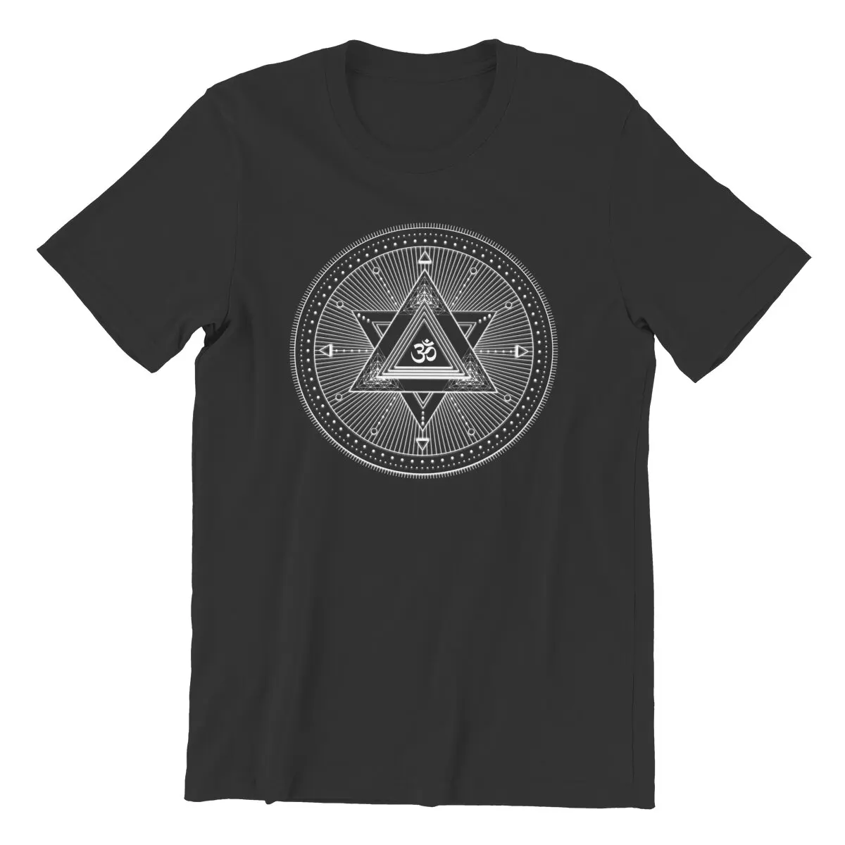 Aum Mandala Sacred Geometry Spiritual Zen Symbol 100% Cotton Men's T-Shirt - Plus Size Available