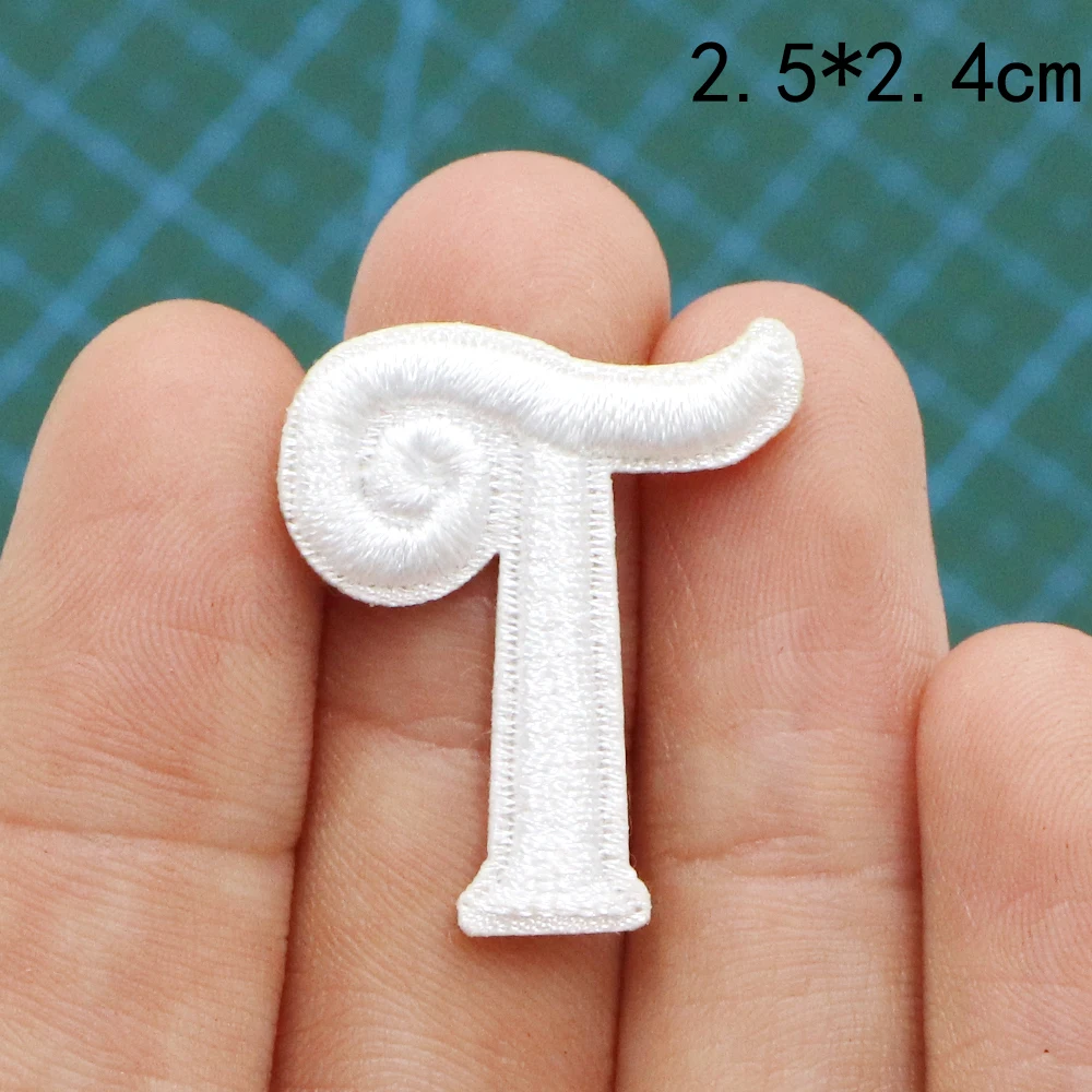 1PC Kleine Weiße Selbstklebende Gestickte Buchstaben Patch DIY Name Patches Eisen Auf Alphabet Applikationen Nähen Jacke Mäntel Abzeichen – Detail 21