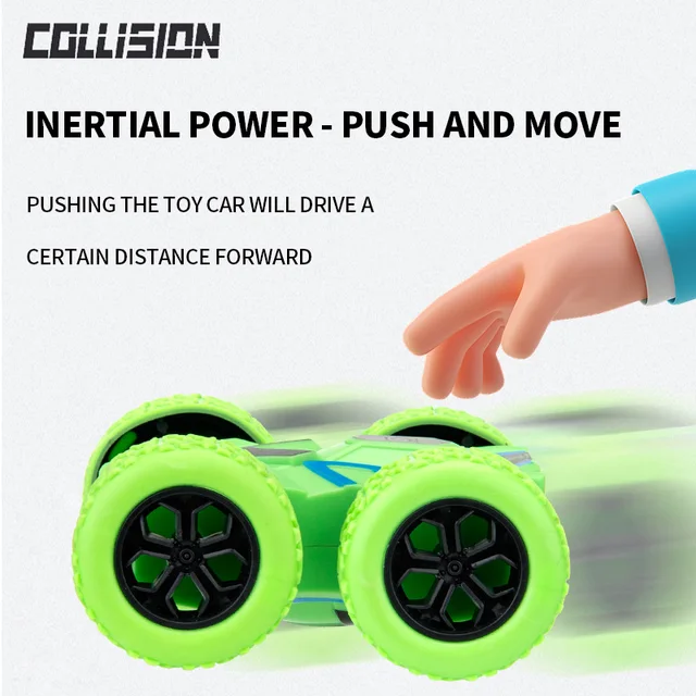 4pcs/2pcs/1pc double-sided inertia stunt rolling toy car - high playability, double-sided playability 4