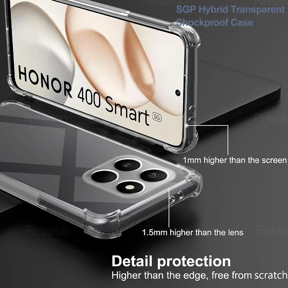 Clear Silicone Shockproof Back Case - Soft TPU Protective Cover
