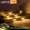 Warm White LED Solar Step Lamp Path Stair Outdoor Garden Lights Waterproof Balcony Light Decoration for Patio Stair Fence Light 2