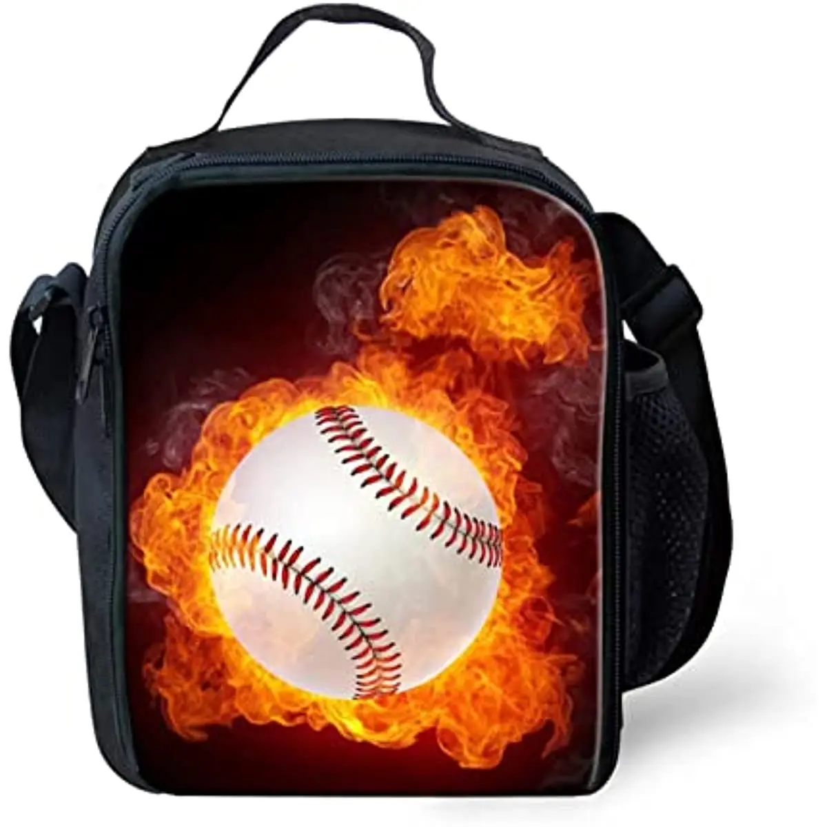 Baseball Lunch Bags for Women Baseball Printed Insulated Lunch Box Cooler Thermal Waterproof Kids Lunch Tote Bag for Work School