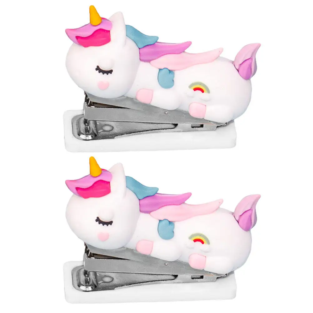 2Pcs 귀여운 스테이플러 책상 사무실 홈 학교 학생 교사 미적 문구 용품을위한 작은 휴대용 핸드 스테이플러