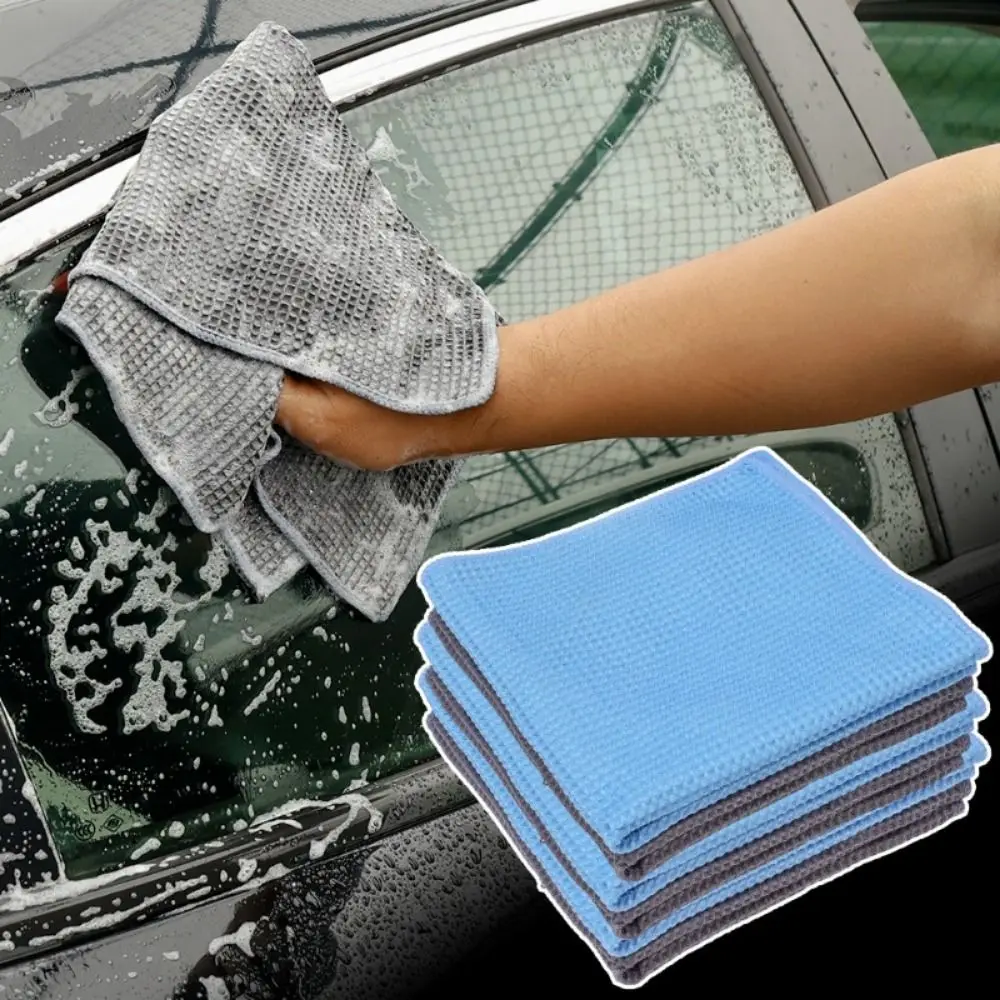 

1Pcs Detailing Waffle Weave Car Cleaning Cloth Wax Polishing Water Absorbent Window Clean Wipe Microfiber Drying
